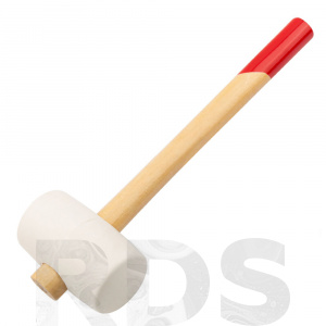 Киянка резиновая белая, деревянная ручка 60 мм - фото