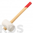 Киянка резиновая белая, деревянная ручка 70 мм (680 гр) - фото